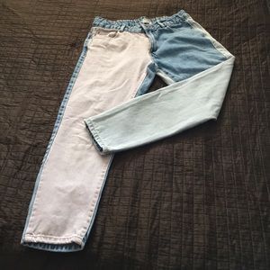 Girl’s color block denim jeans